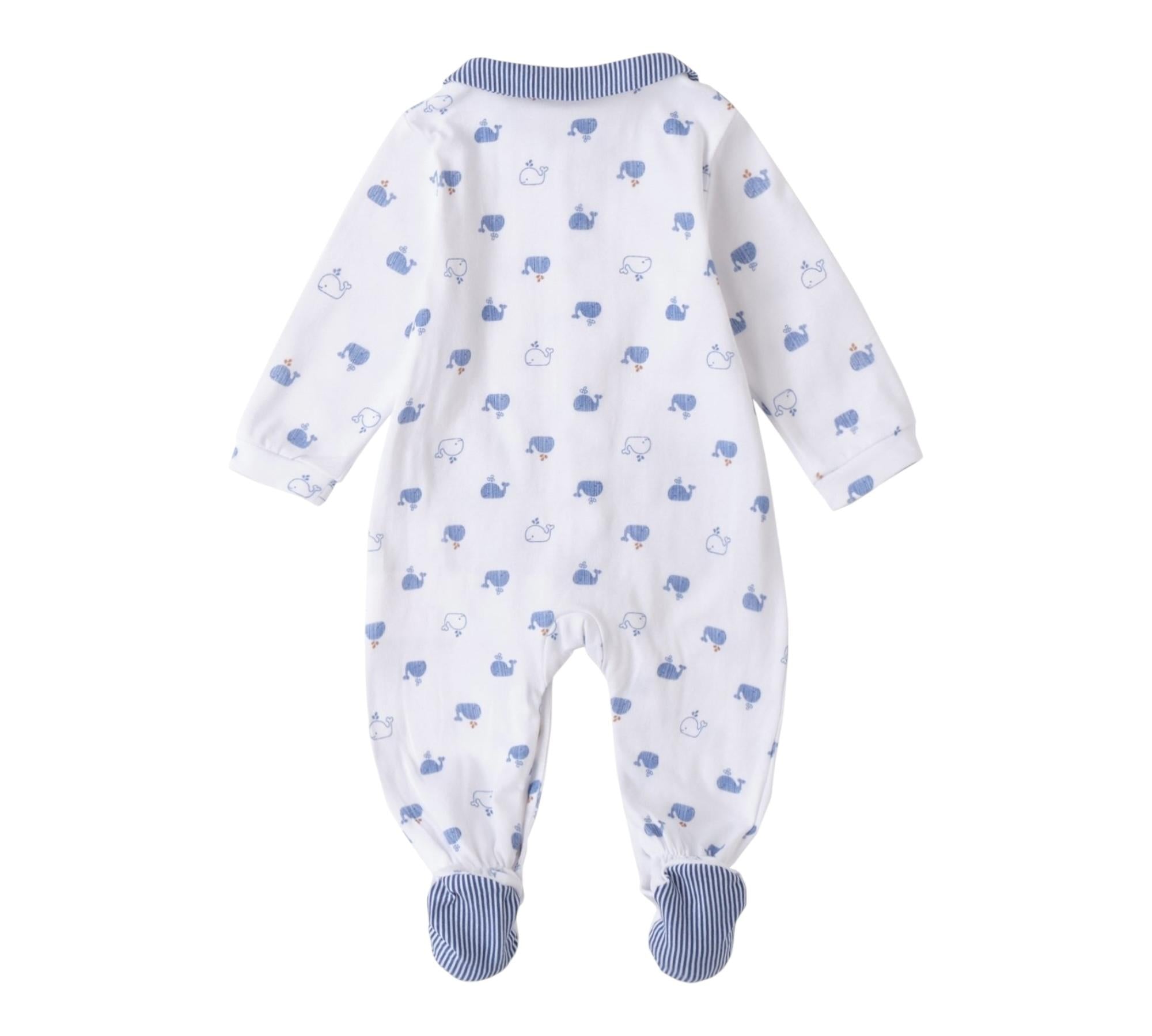 Minibanda Tutina Manica Lunga Tinta Unita con Stampe per Neonato 3B669 BIANCO MINIBANDA 