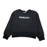 FREDDY felpa tinta unita girocollo con logo Nero per Bambina FR1754 NERO FREDDY 