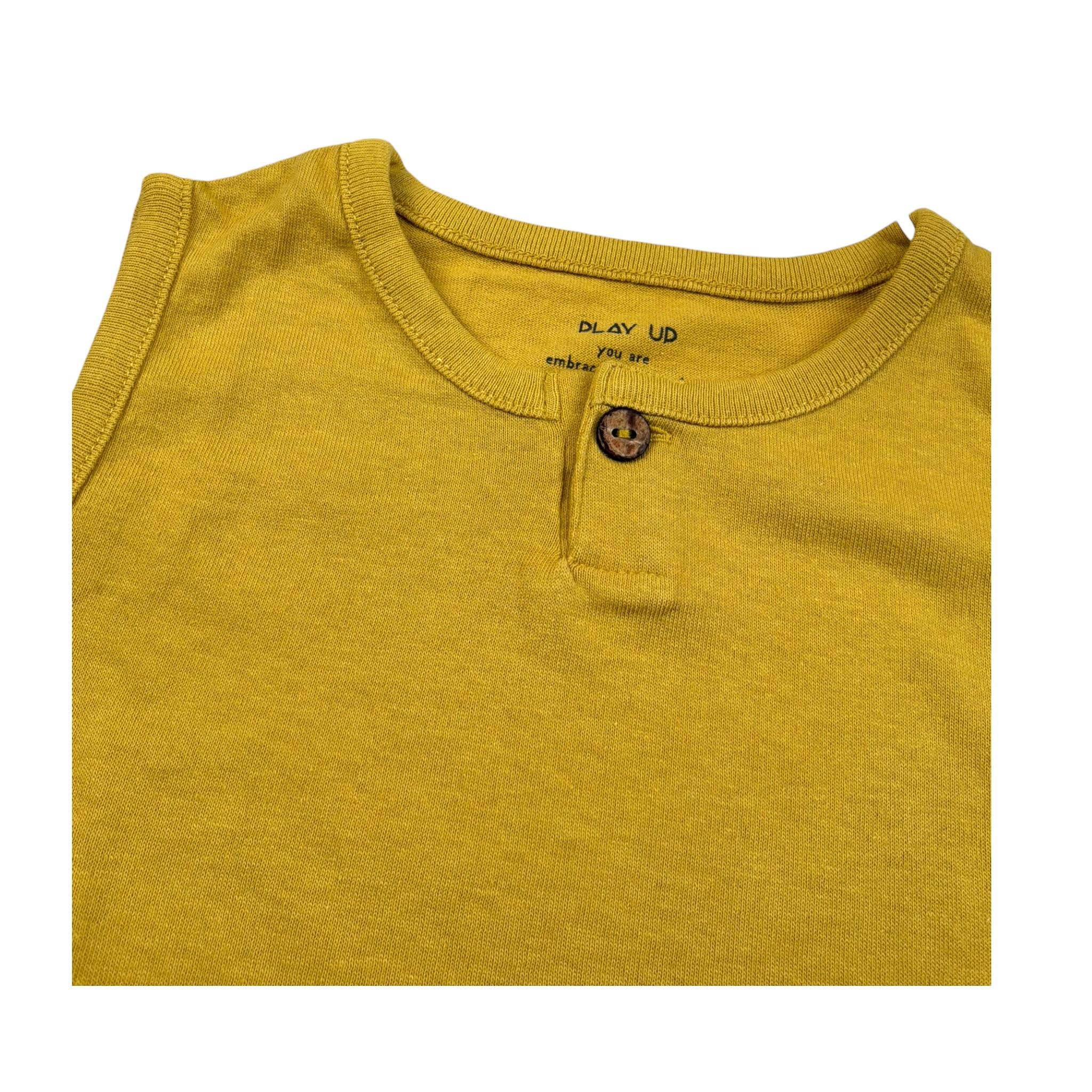 Play Up Canotta Girocollo Tinta Unita con Bottoni per Neonato PA011AQ10901 SENAPE PLAY UP 