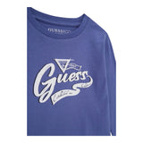 GUESS shirt girocollo tinta unita con logo  Blu per Bambino N4YI28K8HM4J BLU GUESS 