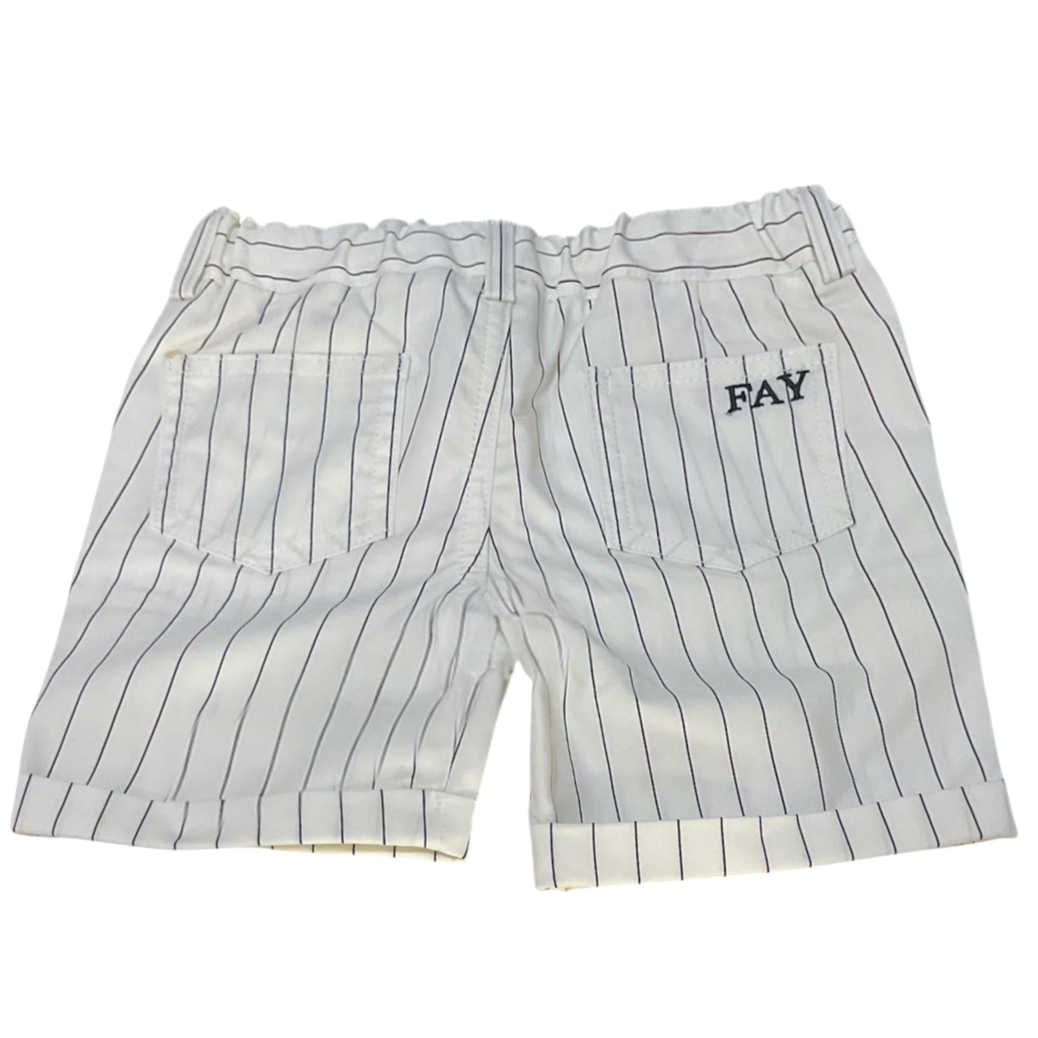 Fay Bermuda Tinta Unita con Fantasia A Righe per Neonato 5Q6319 BIANCO FAY 
