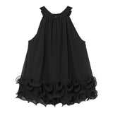 Liu Jo Top tinta unita con Balze Nero per Bambina GA4232 NERO LIU JO 