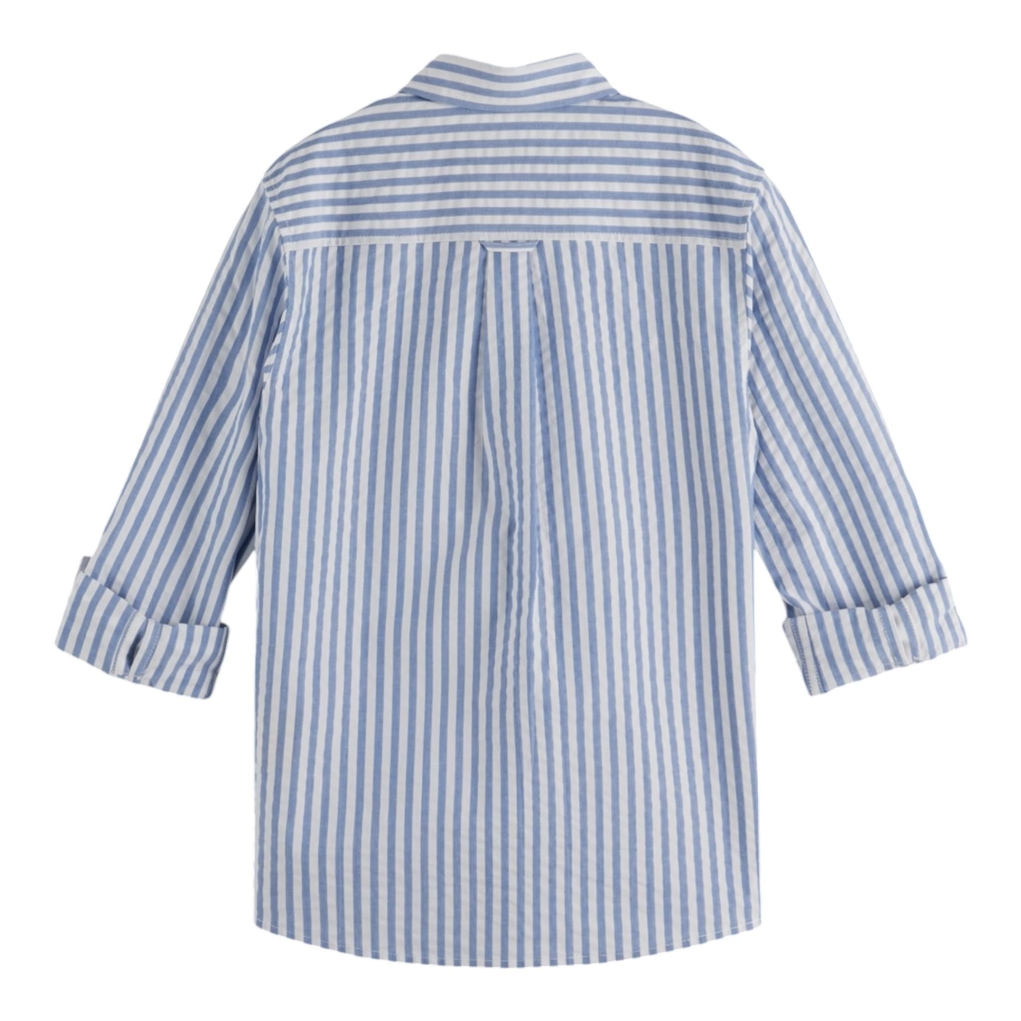 Scotch & Shrunk Camicia Bicolore con Fantasia A Righe per Bambino 179464 BIANCO SCOTCH & SHRUNK 