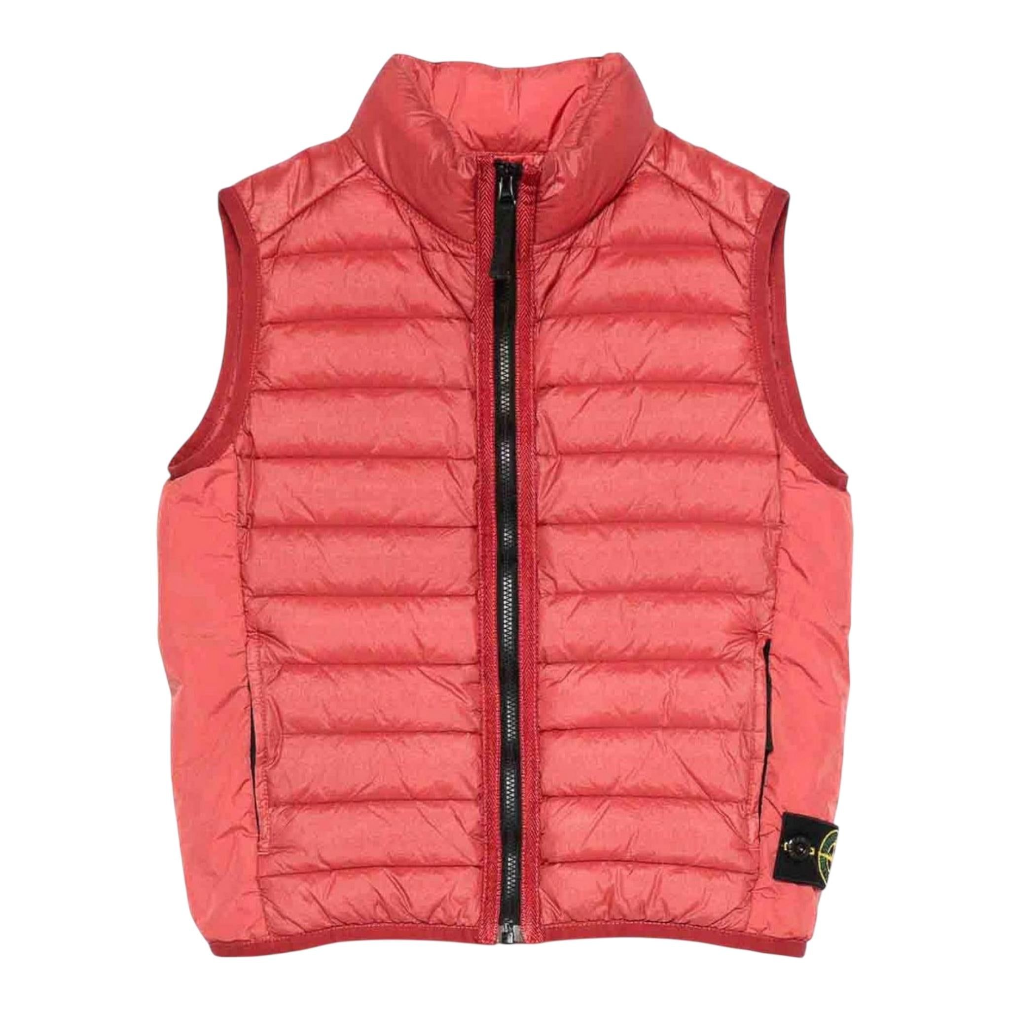 Stone Island Giubbino Tinta Unita Smanicato con Zip per Bambino K1S16G100002 ROSSO STONE ISLAND 