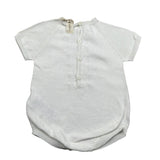Wedoble Pagliaccetto Mezza Manica Tinta Unita con Ricami per Neonato V2401305R BIANCO WEDOBLE 