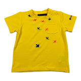 Daniele Alessandrini T-Shirt Girocollo tinta unita con Stampa Giallo per Neonato RKFIK GIALLO DANIELE ALESSANDRINI 