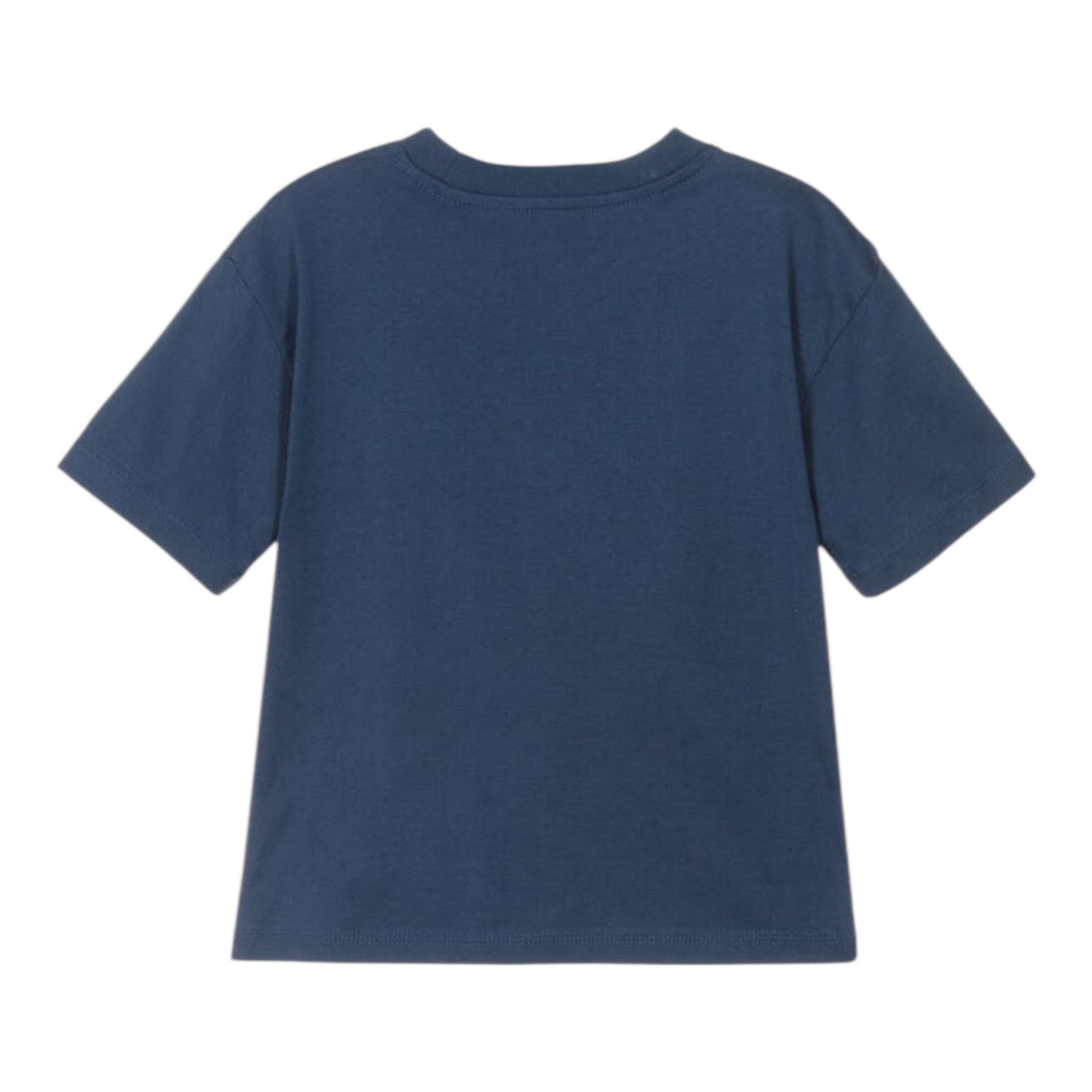 Calvin Klein T-Shirt Girocollo Tinta Unita con Stampa per Bambino IB0IB02448 BLU CALVIN KLEIN 