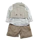 Jeckerson Completo 3 Pezzi Gilet-Camicia-Bermuda per Neonato JN4055 BEIGE JECKERSON 