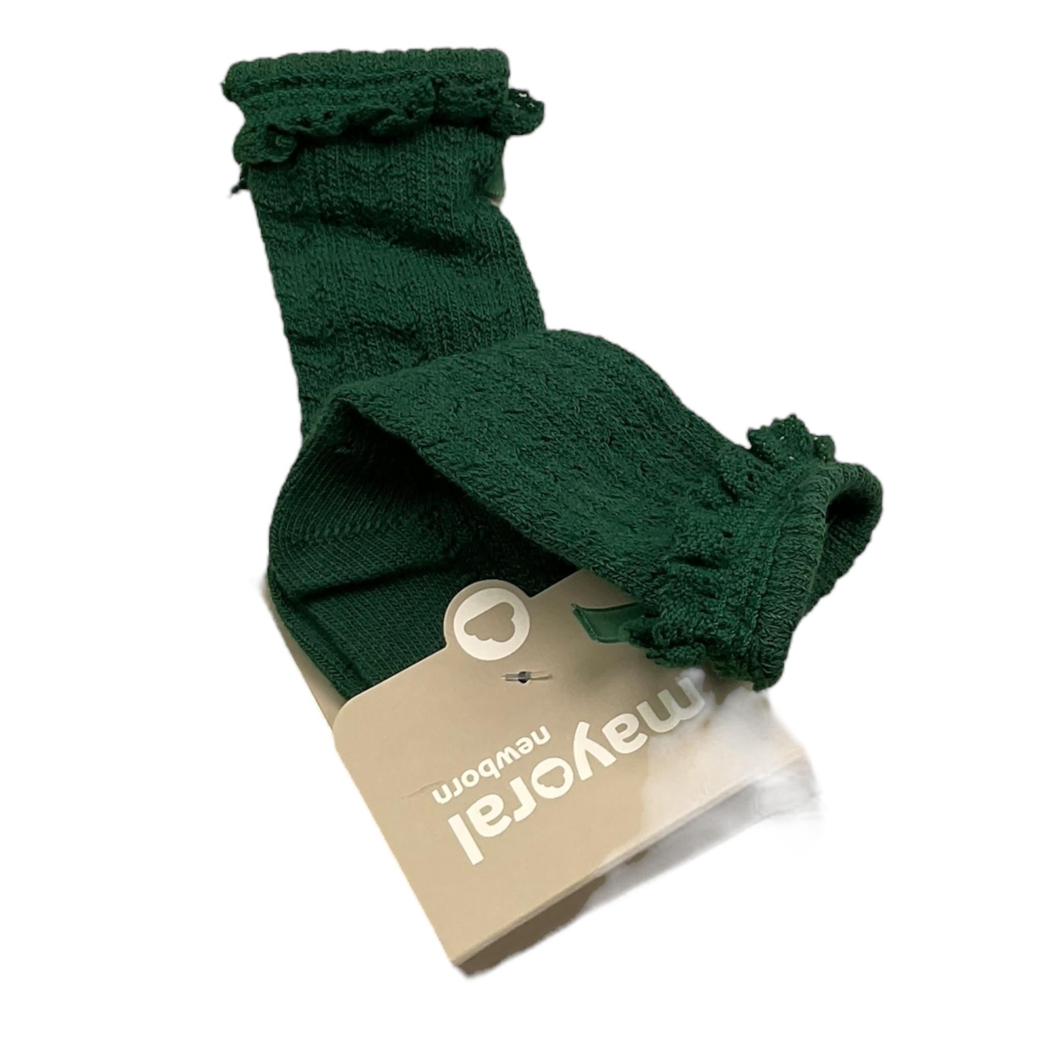 MAYORAL calzini tinta unita con ricami Verde per Bambina 9659 VERDE MAYORAL 