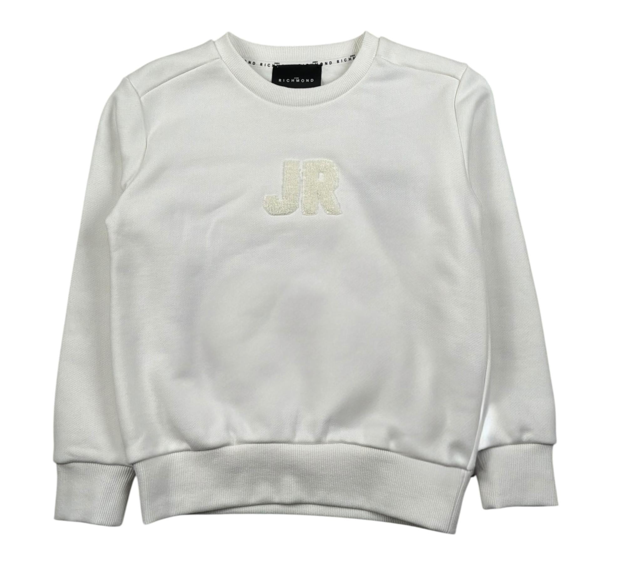 John Richmond Felpa Girocollo Tinta Unita con Logo per Bambino RBP26189FE BIANCO JOHN RICHMOND 
