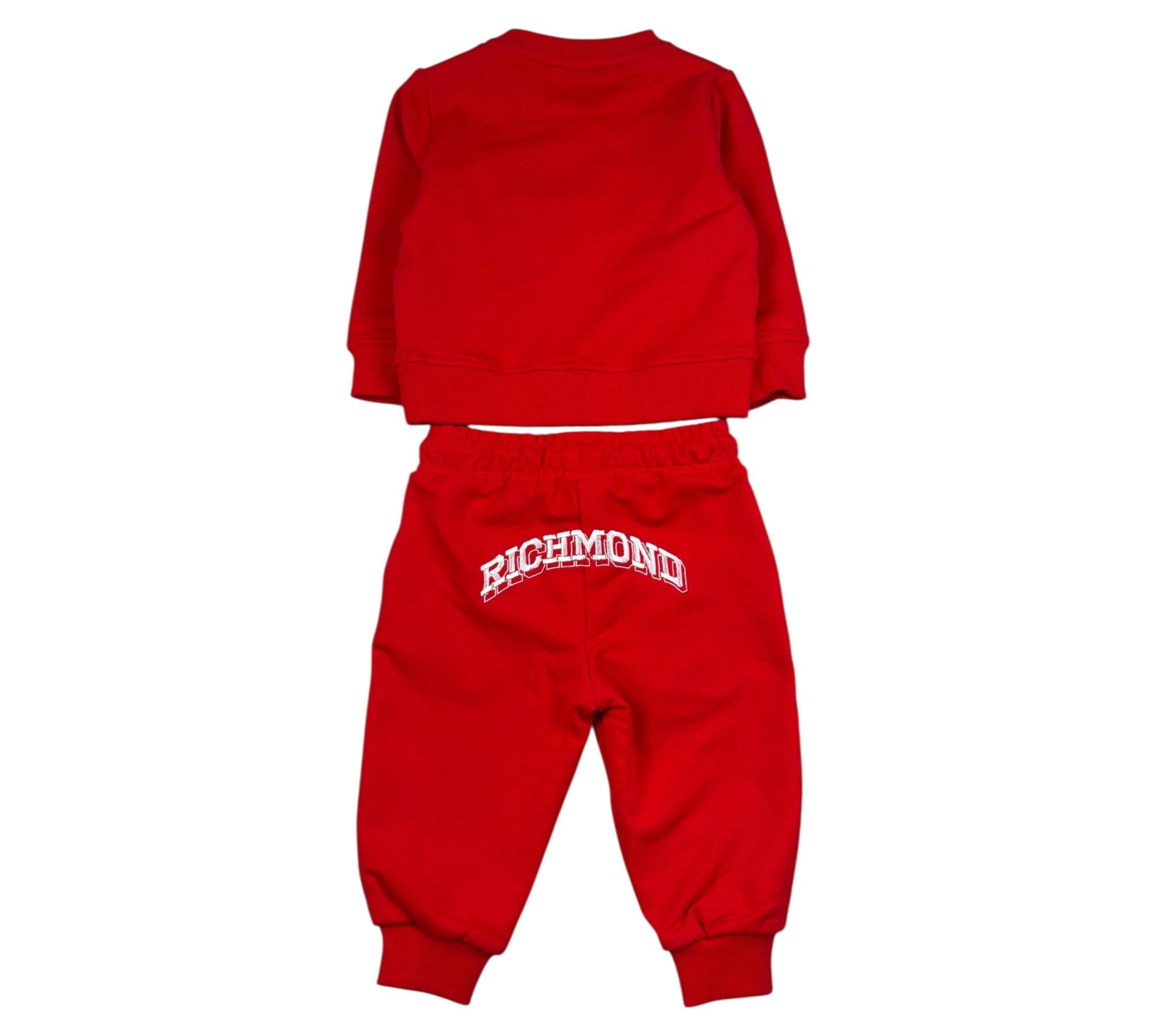 John Richmond Completo 2 Pezzi Felpa-Pantalone Tinta Unita per Neonato RIP26136CF ROSSO JOHN RICHMOND 