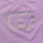 Twinset T-Shirt Girocollo Tinta Unita con Stampa per Neonata 251GJ2485 LILLA TWINSET 