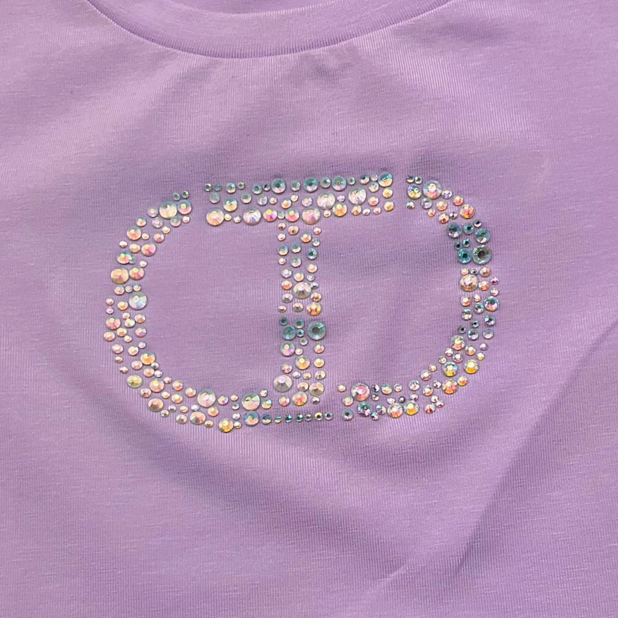 Twinset T-Shirt Girocollo Tinta Unita con Stampa per Neonata 251GJ2485 LILLA TWINSET 