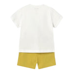 Mayoral Completo 2 Pezzi T-Shirt-Bermuda Bicolore per Neonato 1653 BIANCO/GIALLO MAYORAL 