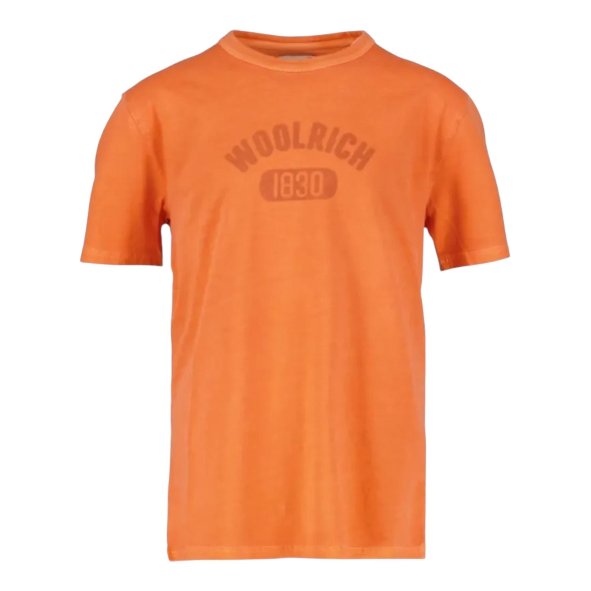 Woolrich T-Shirt Girocollo Tinta Unita con Logo per Bambino CFWKTE0136 ARANCIONE WOOLRICH 