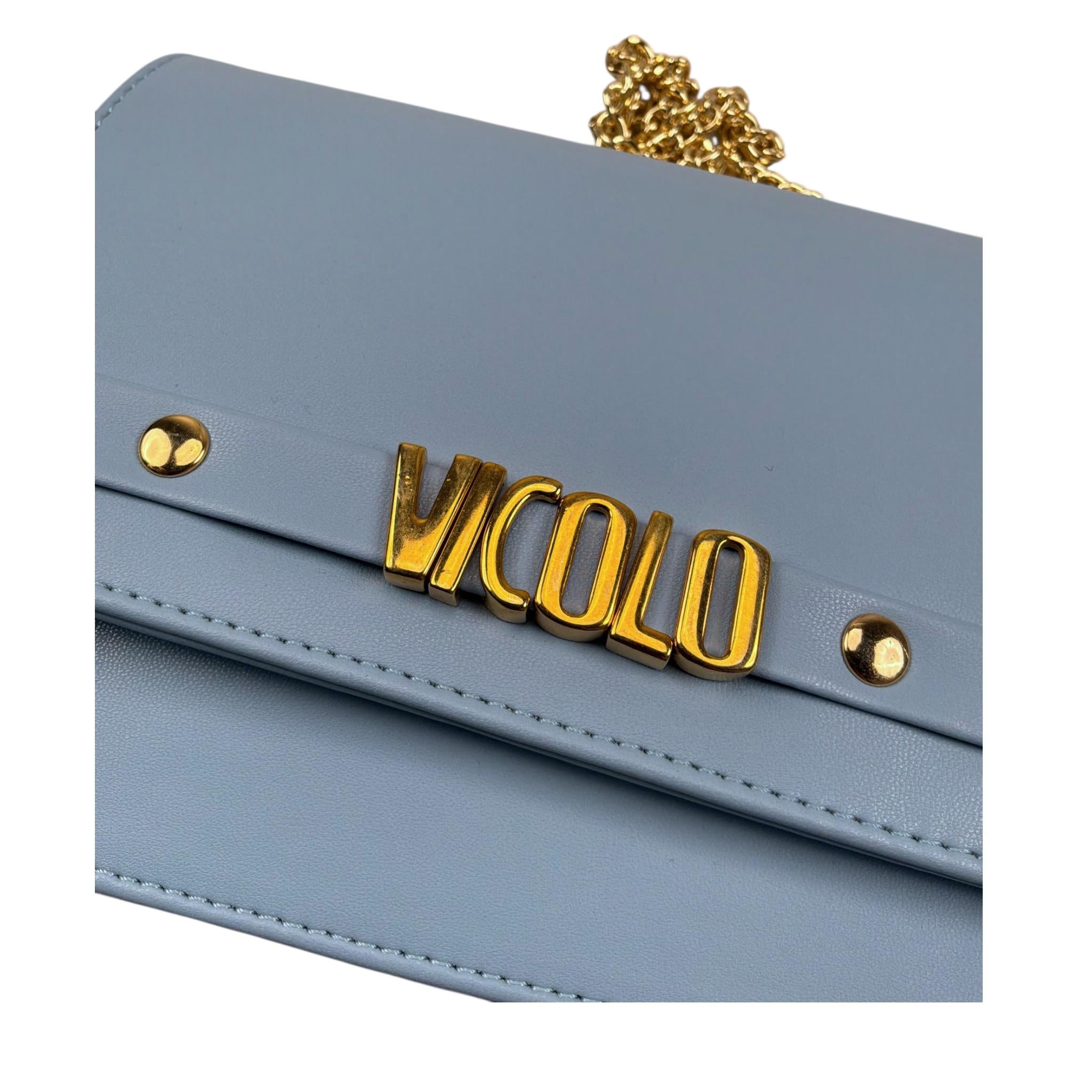 Vicolo Borsa Tinta Unita con Logo E Tracolla per Bambina BRSV AZZURRO VICOLO 