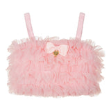 Angel'S Face Top Bretelline Tinta Unita con Tulle Rosa per Bambina