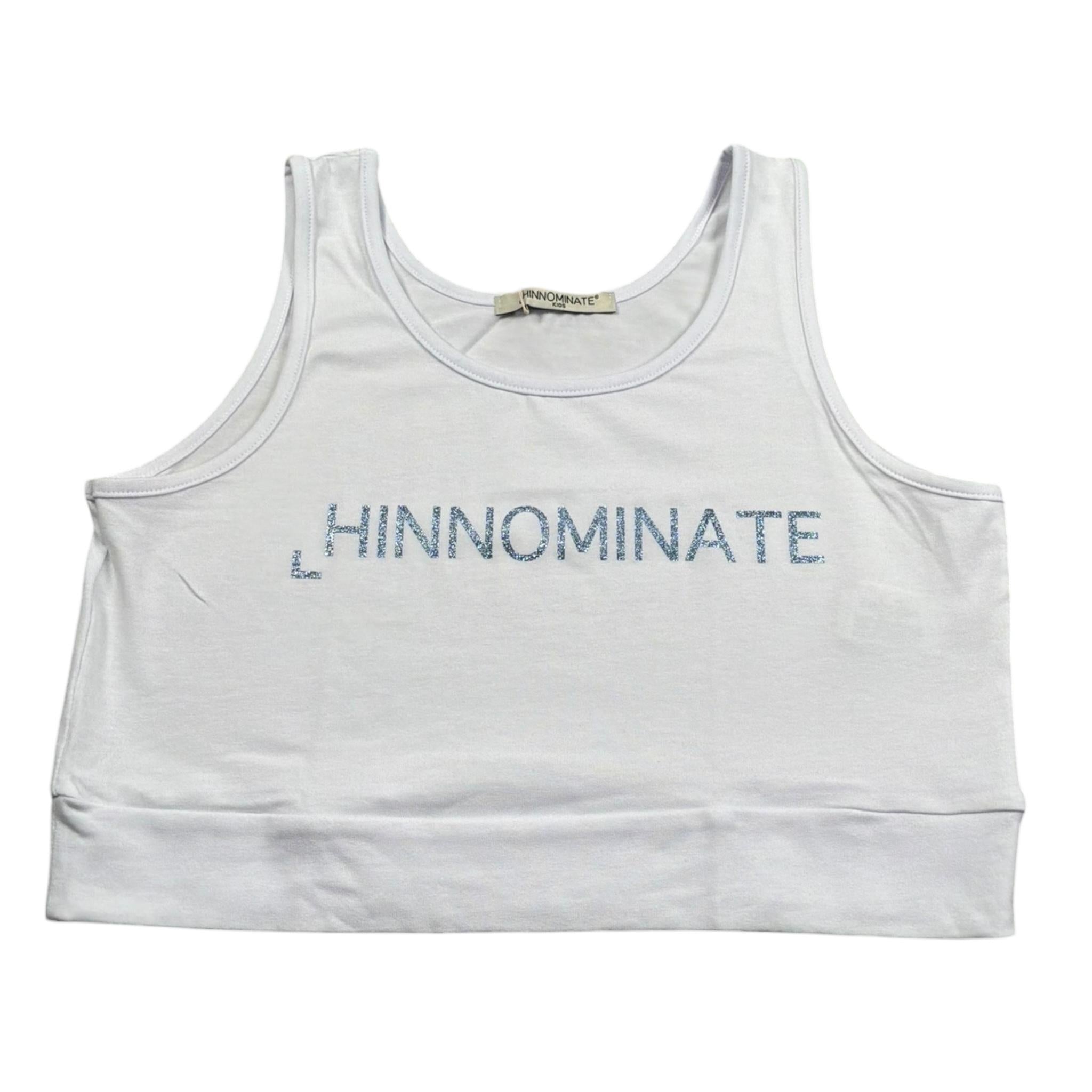 Hinnominate Top Tinta Unita con Stampa per Bambina 3646TY00281X BIANCO HINNOMINATE 