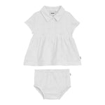 Boss Set Abito-Coulotte Tinta Unita per Neonata J52183 BIANCO BOSS 