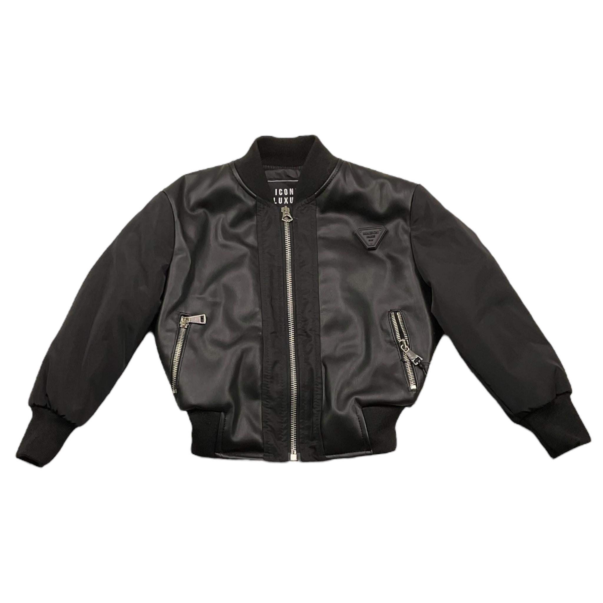 MAISON 9 PARIS giubbino tinta unita con zip  Nero per Neonato G80013 NERO MAISON 9 PARIS 
