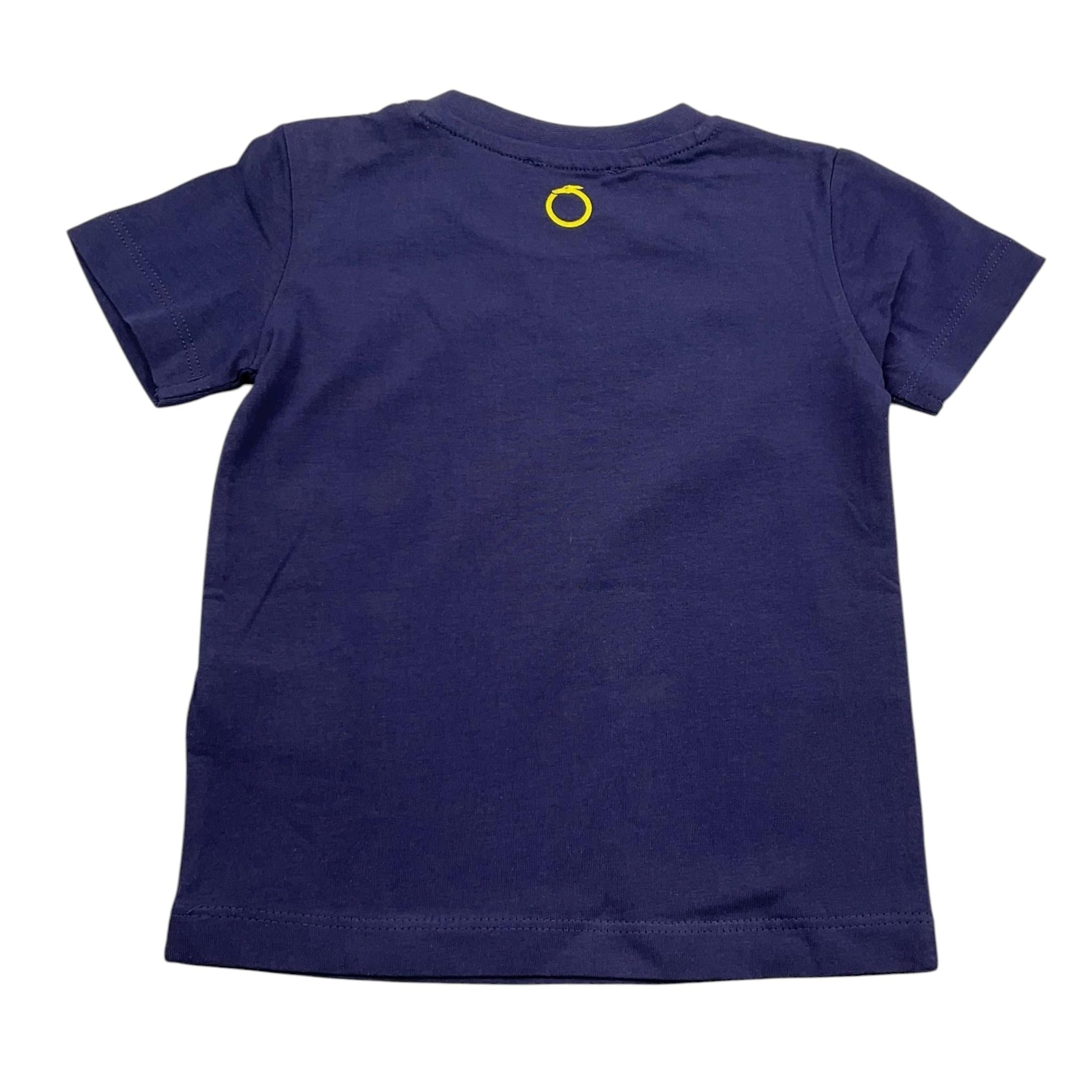 Trussardi T-Shirt Girocollo Tinta Unita con Logo per Neonato TIP24069TS BLU TRUSSARDI 