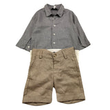 ALETTA completo 3 pezzi giacca-camicia-bermuda Blu per Neonato M220419 BLU ALETTA 