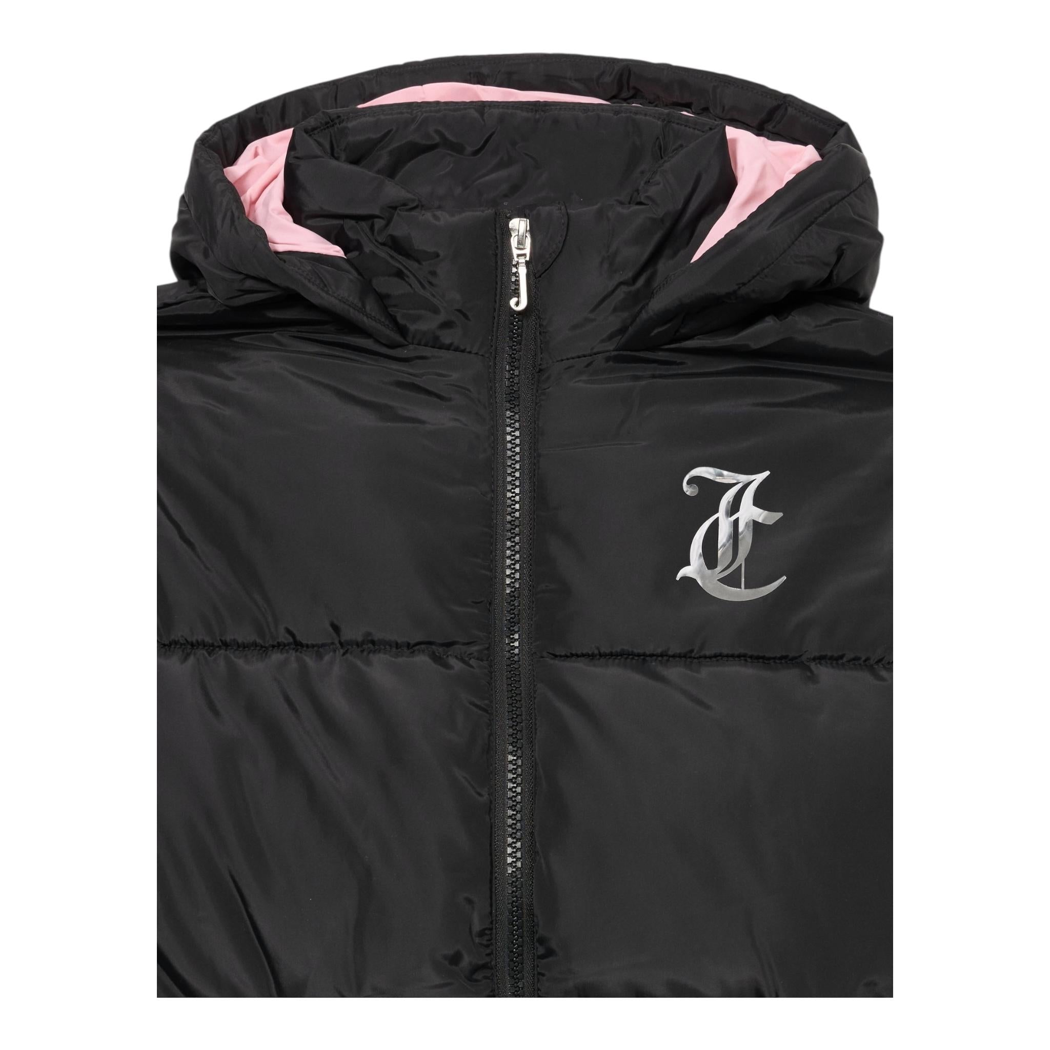 Juicy Couture Giubbino Tinta Unita con Zip E Cappuccio per Bambina JBX6625 NERO JUICY COUTURE 