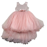 Bella Brilli Abito Cerimonia Tinta Unira Giromanica per Bambina BB902537 ROSA BELLA BRILLI 