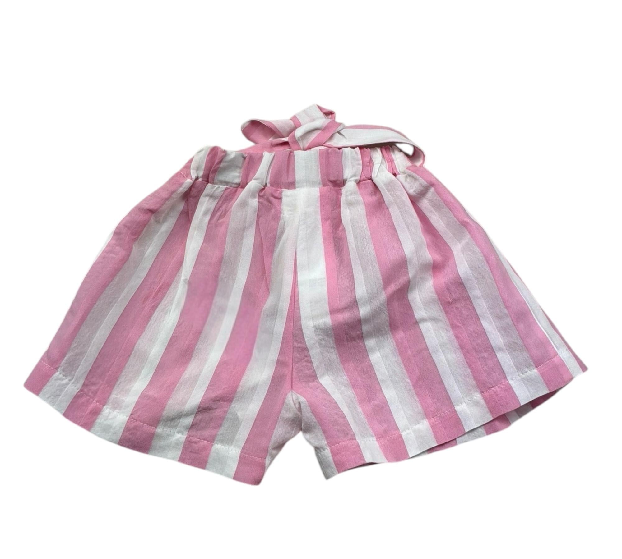 Le Bebe Short Fantasia A Righe per Neonata LBG6359 BIANCO/ROSA LE BEBE 