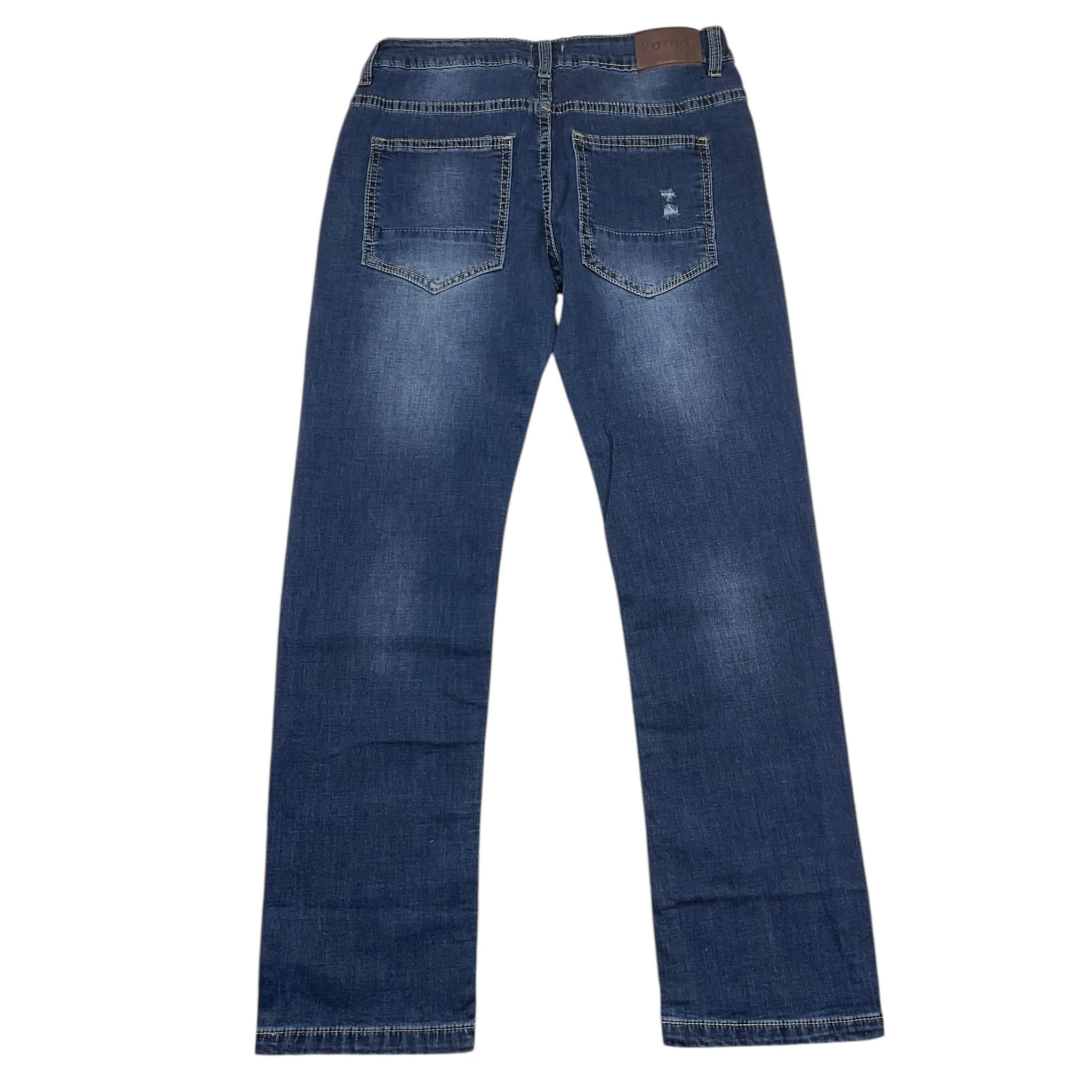 YOURS jeans tinta unita con strappi Blu per Bambino BY15088 BLU YOURS 