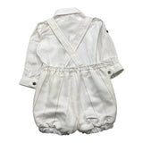 Helle Farben 3-teiliges Set Shirt-Strampler-Fliege Creme für Neugeborene