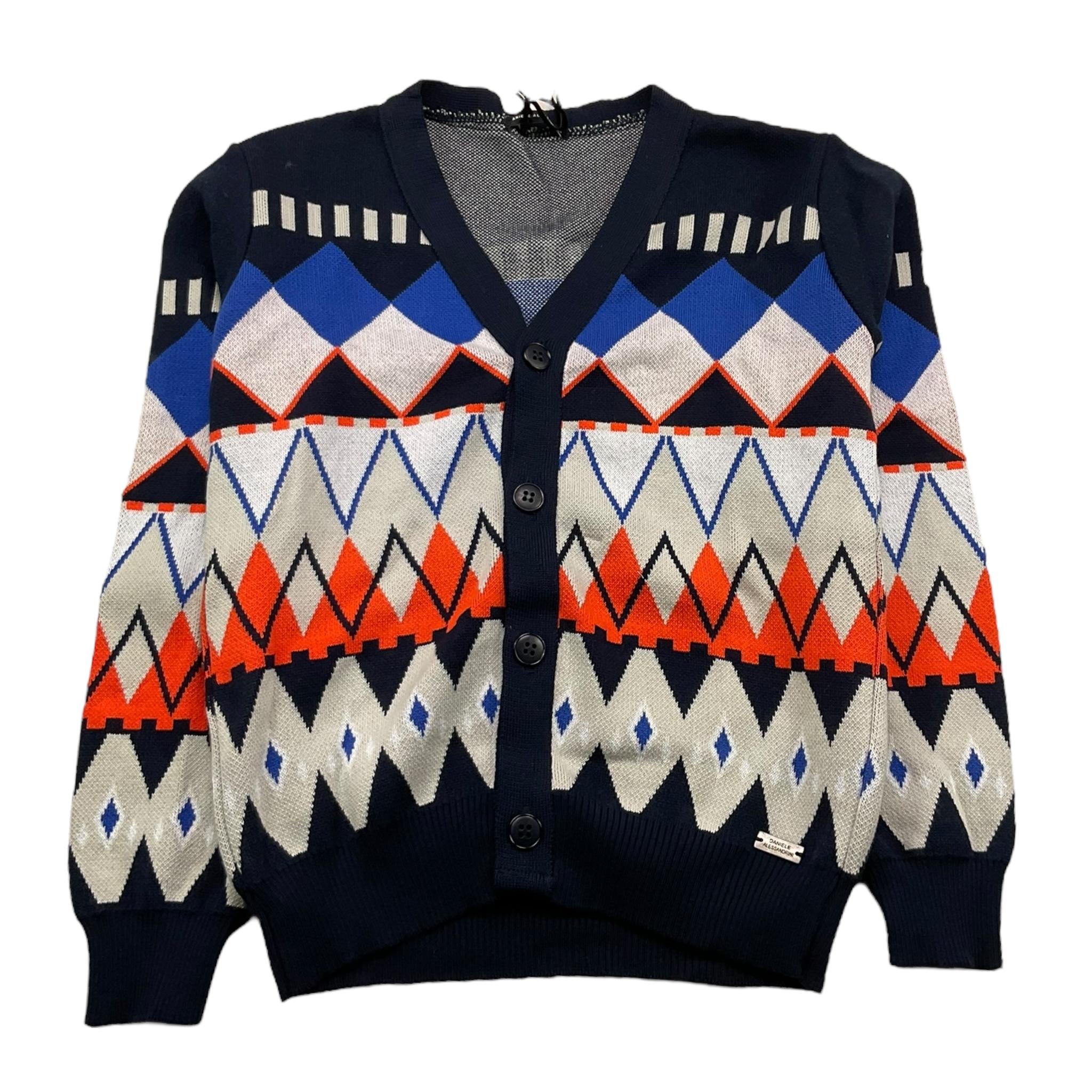 DANIELE ALESSANDRINI cardigan tinta unita con fantasia astratta Blu per Bambino 1231W00039X BLU DANIELE ALESSANDRINI 