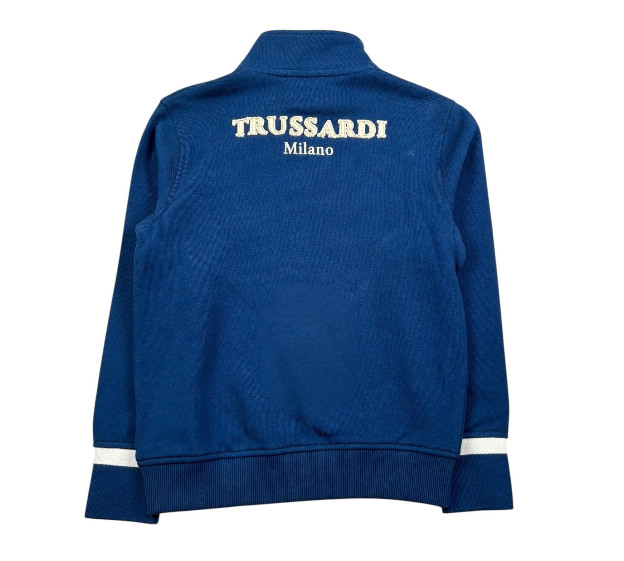 Trussardi Felpa con Zip Tinta Unita E Logo per Bambino TBP26149FE BLU TRUSSARDI 