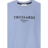 Trussardi Felpa Girocollo Tinta Unita con Stampa per Neonato TIP25012FE AZZURRO TRUSSARDI 