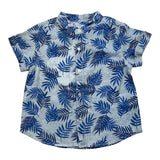 Jeckerson Camicia Tinta Unita Mezza Manica Con Stampa Azzurro Per Neonato