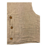 Lalalu' Gilet Tinta Unita con Bottoni Beige per Bambino