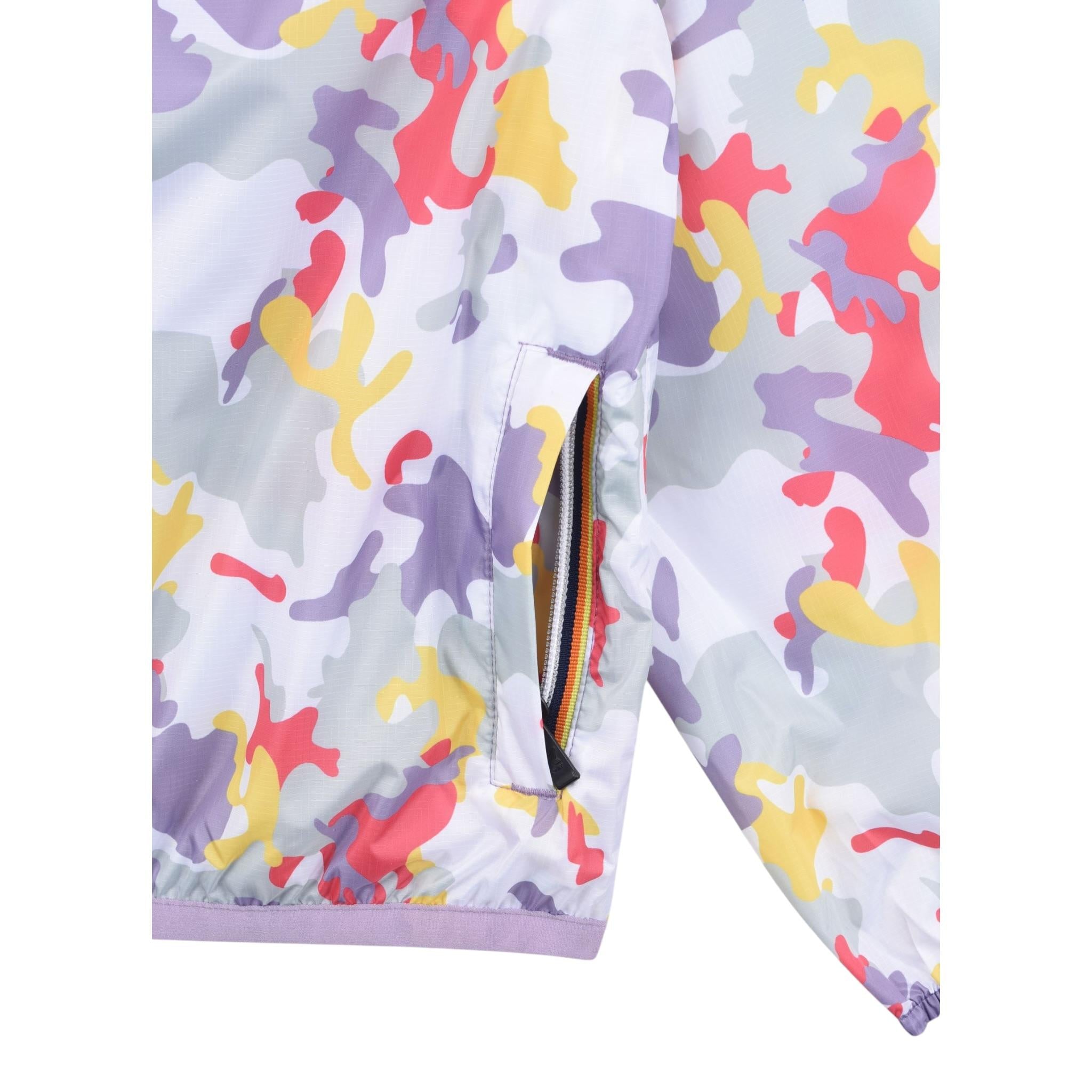 K-Way Giubbino Stampa Fantasia con Cappuccio per Bambina K6115BW BIANCO K-WAY 