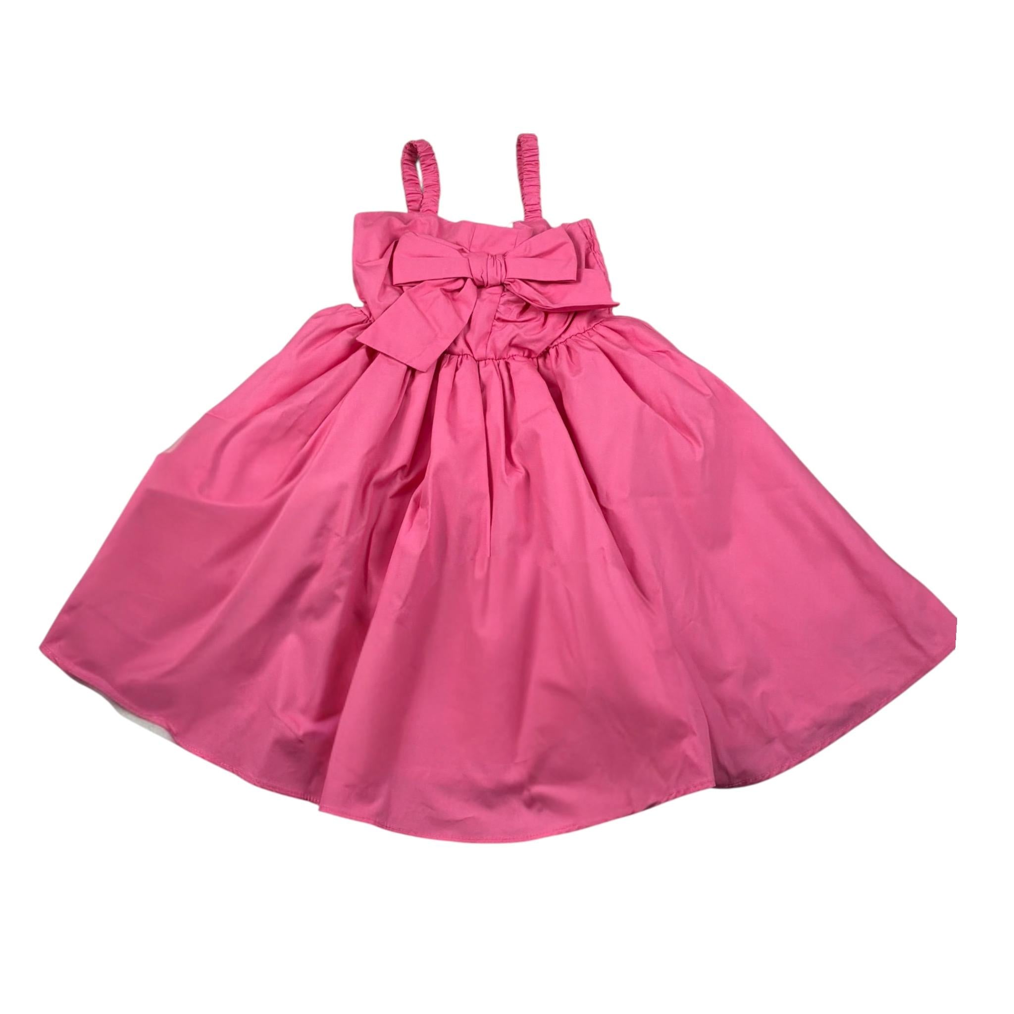 M+E' Abito Giromanica Tinta Unita con Fiocco per Bambina UE1398 ROSA M+E' 