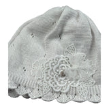 Marlu' Cappello Tinta Unita con Ricami per Neonata EP1271 BIANCO MARLU' 