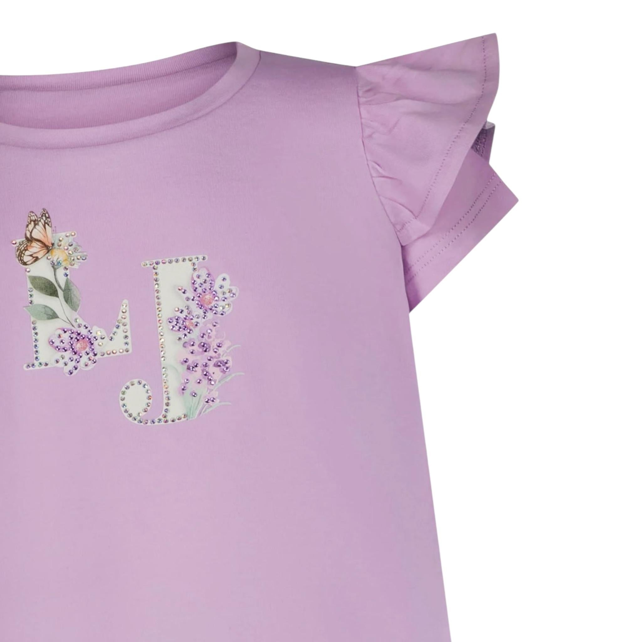 Liu Jo T-Shirt tinta unita con Brillantini Lilla per Bambina KA5092XXXX LILLA LIU JO 