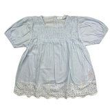 Name.It Camicia Mezza Manica Tinta Unit Azzurro Per Bambina