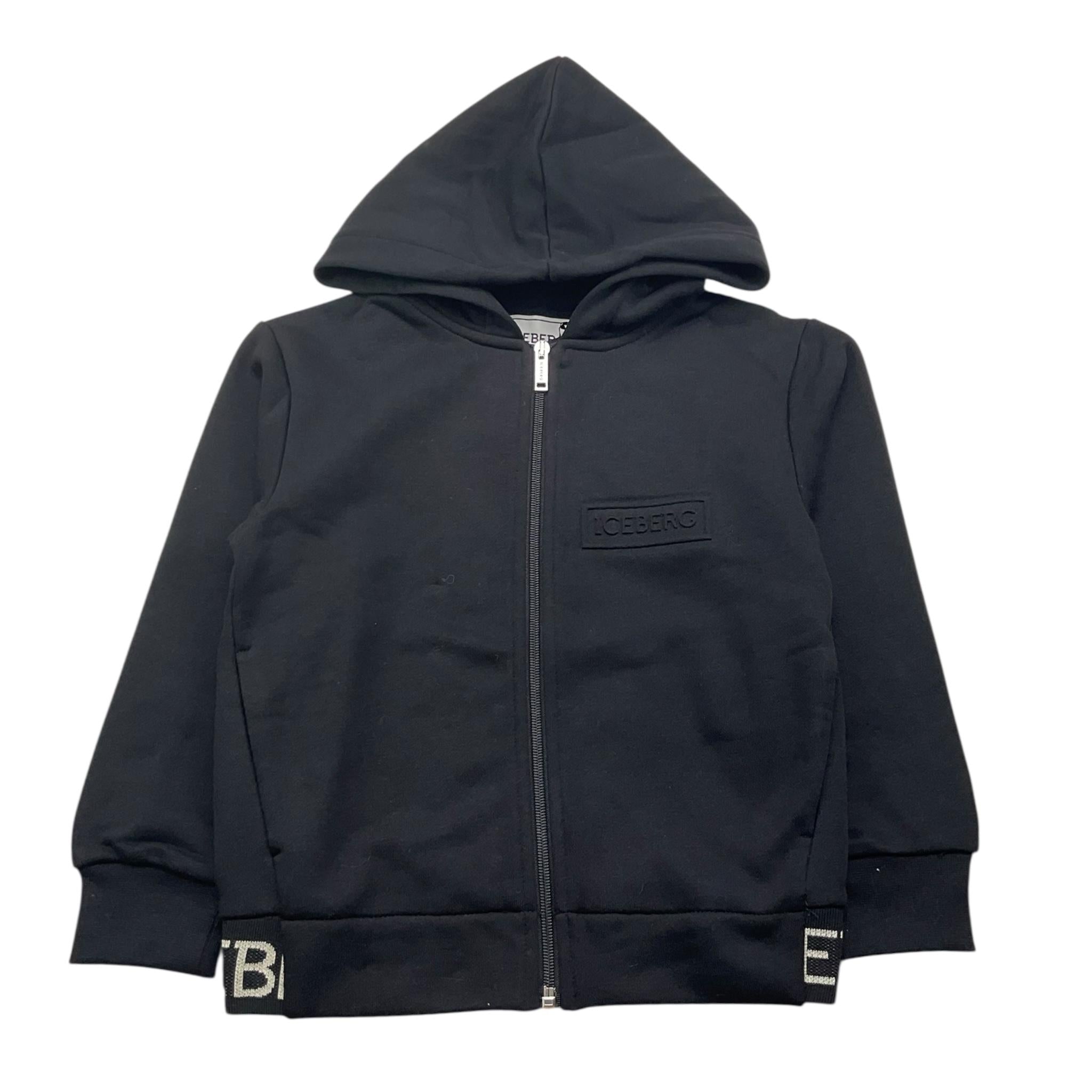 ICEBERG felpa con zip e cappuccio tint unita con logo Nero per Bambino MFICE5309J NERO ICEBERG 