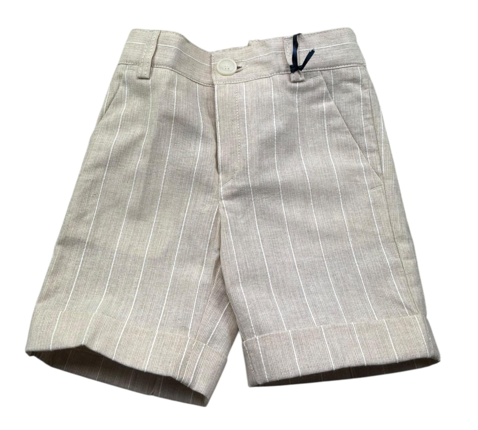 Manuel & Frank Bermuda Tinta Unita con Girovita Regolabile per Neonato MF2314BN BEIGE MANUEL & FRANK 