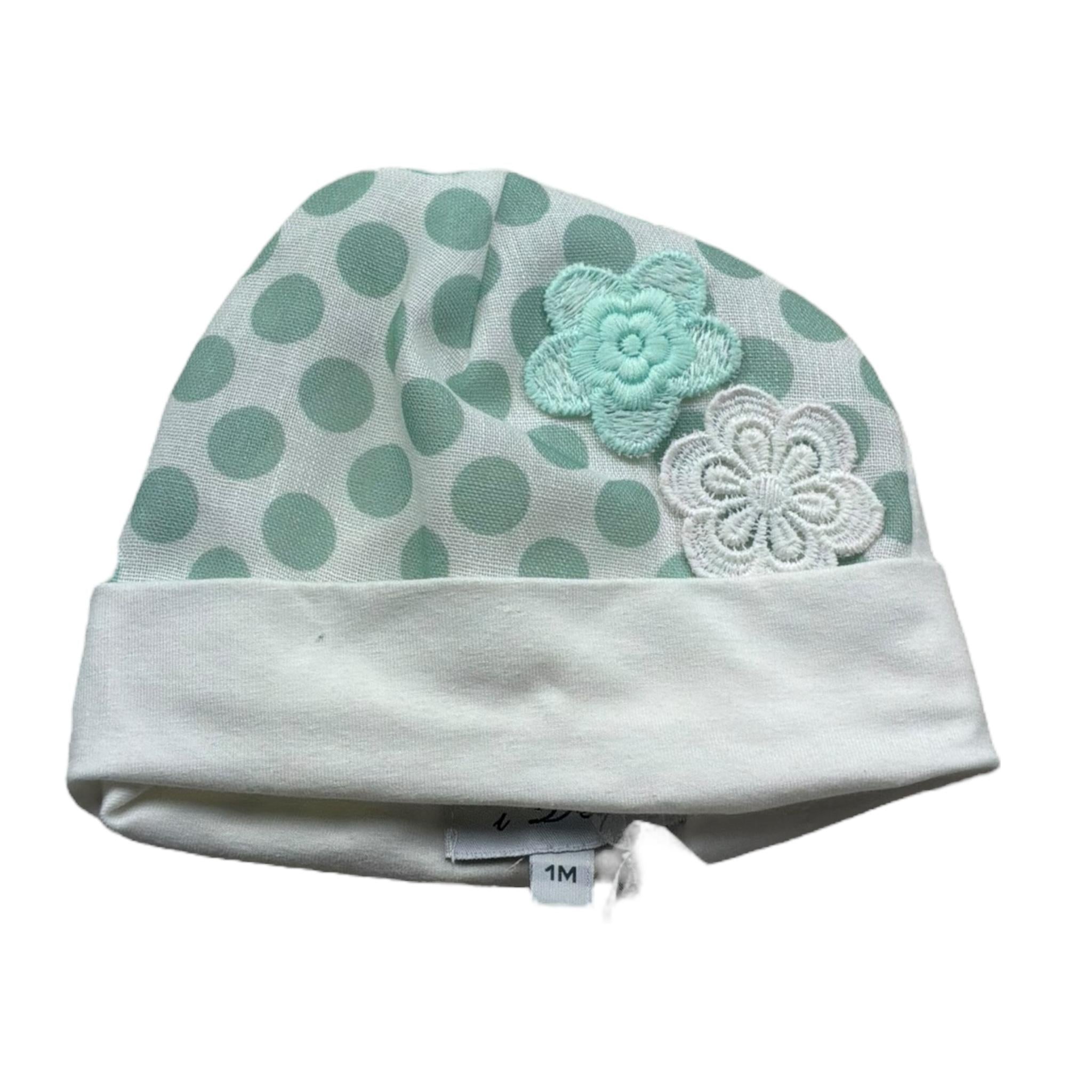 I Delfi Cappello Tinta Unita con Ricami per Neonata 25P5144 BIANCO I DELFI 