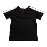 Cesare Paciotti T-Shirt Tinta Unita Girocollo Con Stampa Logo Nero Per Neonato