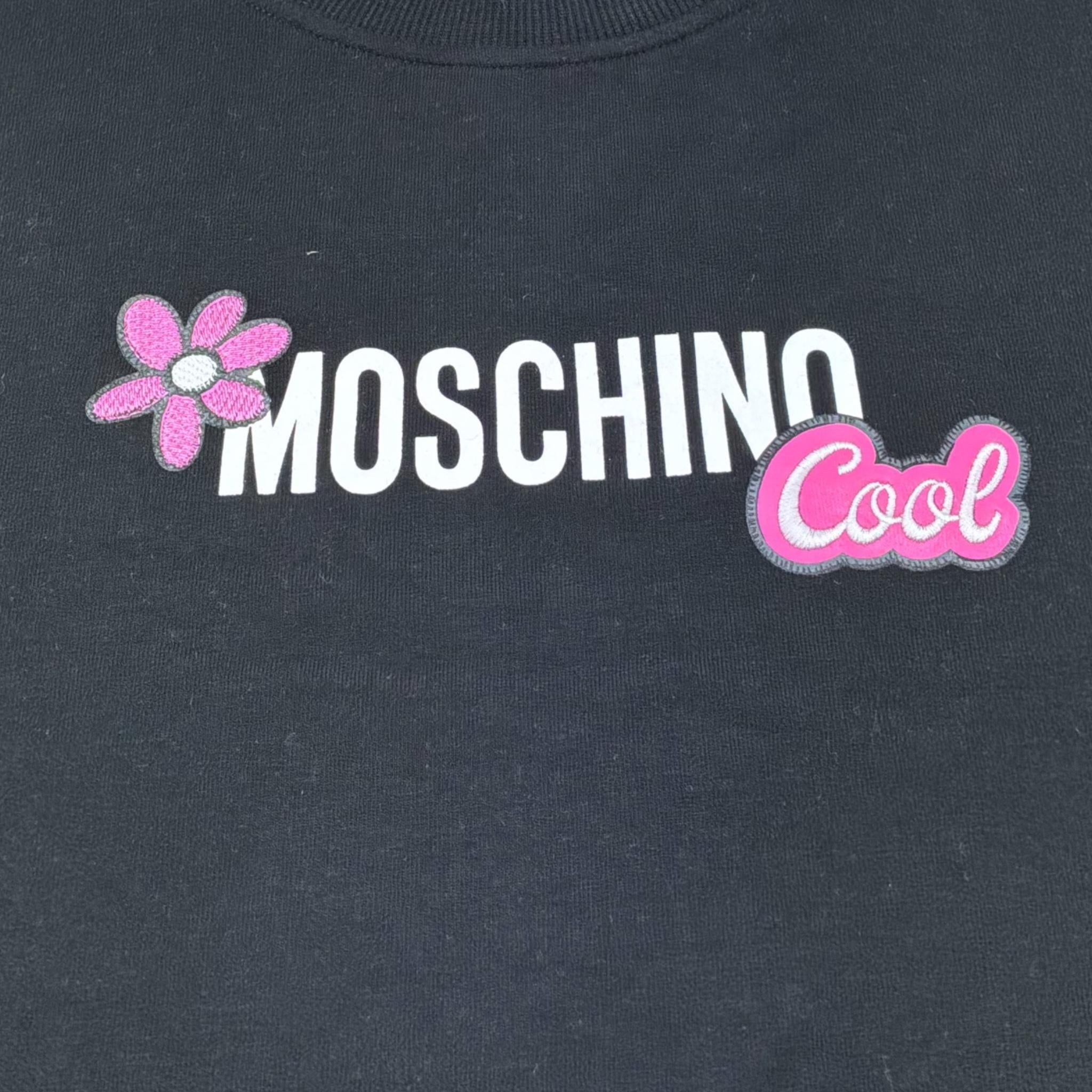 Moschino Abito Mezza Manica Tinta Unita con Stampa per Bambina HEV0GL NERO MOSCHINO 