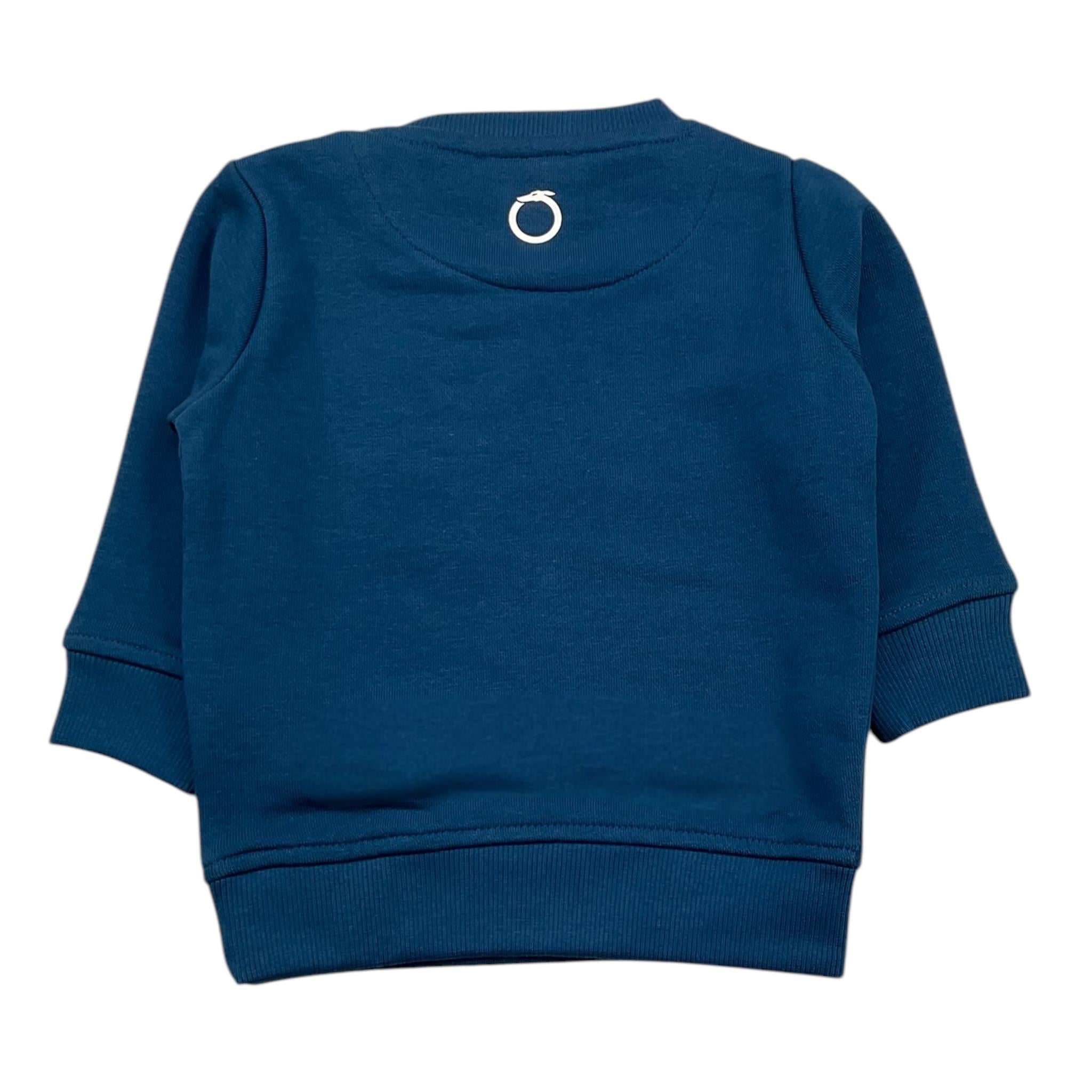 TRUSSARDI felpa chiusa girocollo tinta unita con stampa Blu per Neonato TIA24086FEN BLU TRUSSARDI 