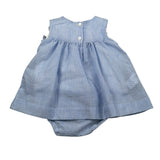 Malvi & Co Abito Giromanica Fantasia A Righe  per Neonata S25N135VEG AZZURRO MALVI & CO 