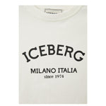 Iceberg T-Shirt Girocollo Tinta Unita con Stampa per Bambina TSICE5150J BIANCO ICEBERG 