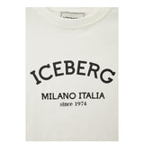 Iceberg T-Shirt Girocollo Tinta Unita con Stampa per Bambina TSICE5150J BIANCO ICEBERG 